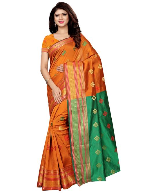 geometrical printed saree with blouse - 16265415 - Very Small Image - 1