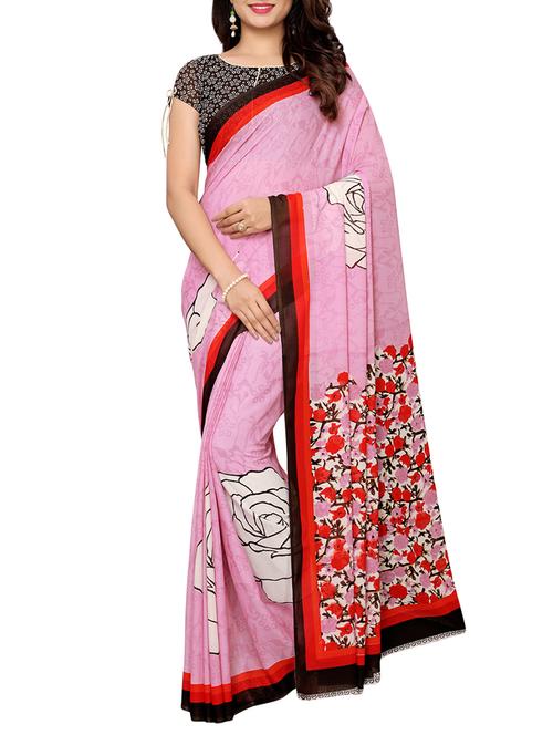 floral printed saree with blouse - 16265416 - Very Small Image - 1