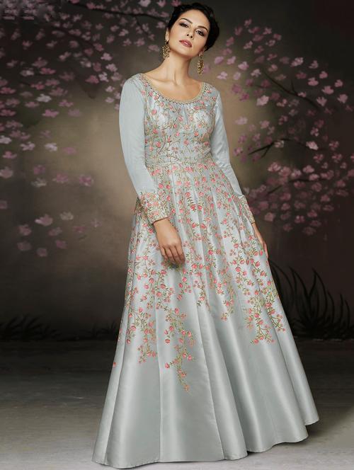 embroidered fit & flare gown - 16265653 - Very Small Image - 1