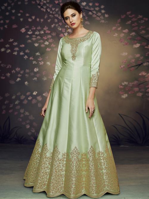 embroidered fit & flare gown - 16265655 - Very Small Image - 1