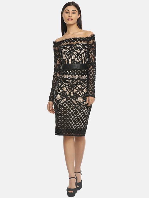 off shoulder laced bodycon dress - 16268232 - Very Small Image - 1