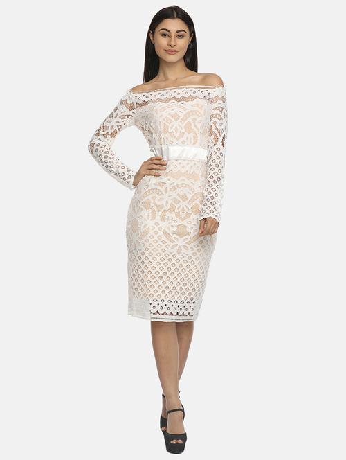 off shoulder laced bodycon dress - 16268233 - Very Small Image - 1