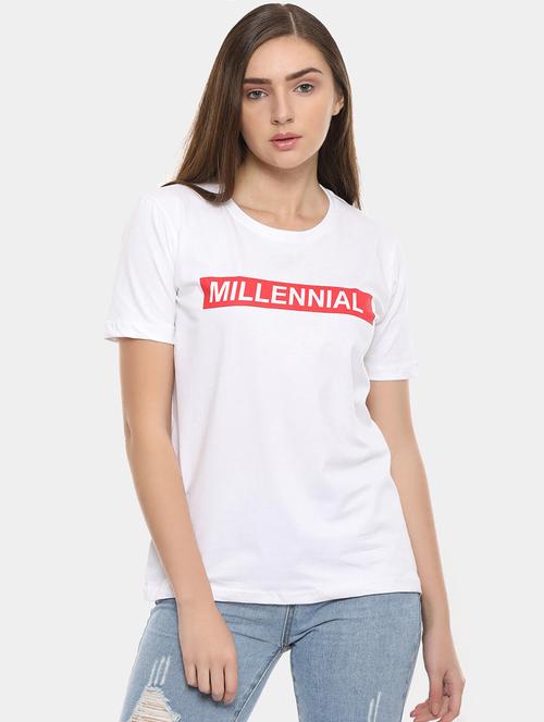 quirky prints short sleeves tee - 16268294 - Very Small Image - 1
