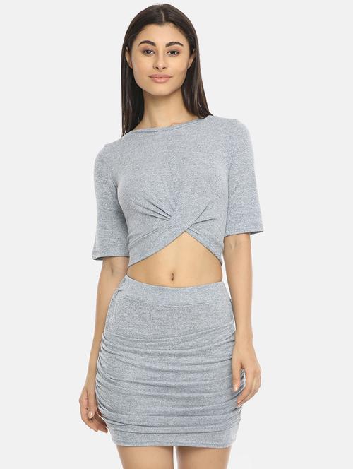 twist detail crop top and skirt set - 16268324 - Very Small Image - 1
