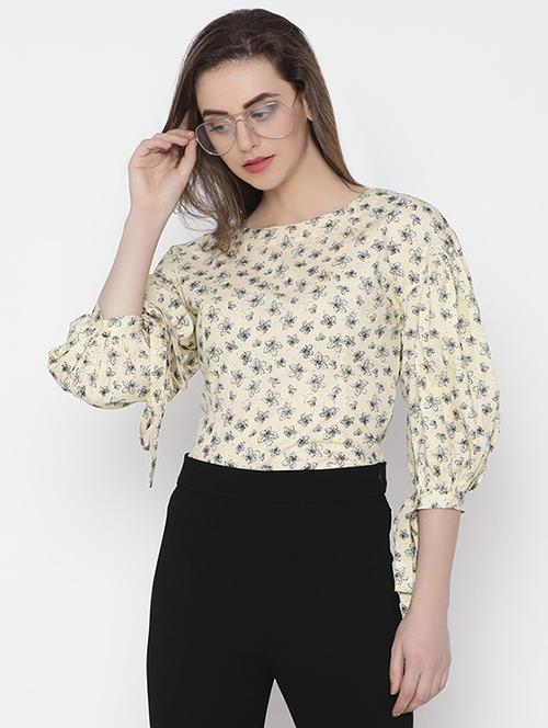 tie back floral top - 16269354 - Very Small Image - 1