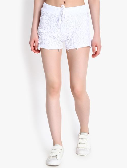 lace detail drawstring shorts - 16269657 - Very Small Image - 1
