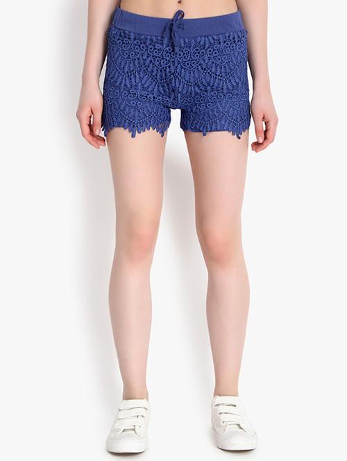 lace detail drawstring shorts - 16269661 - Very Small Image - 1