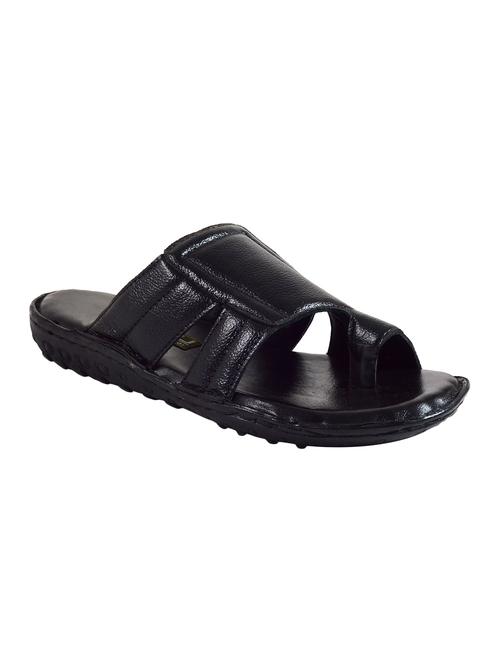black leather slip on slippers - 16269828 - Very Small Image - 1