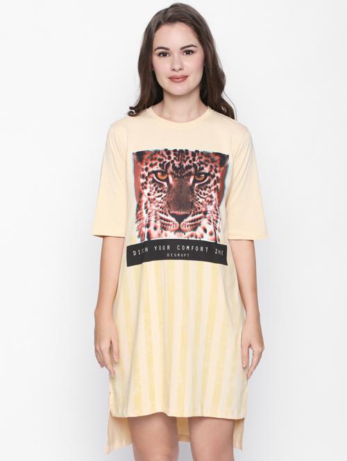 high low digital prints shift dress - 16269899 - Very Small Image - 1