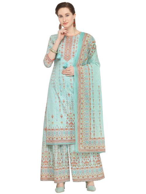 digital printed unstitched palazzo suit - 16270877 - Very Small Image - 1