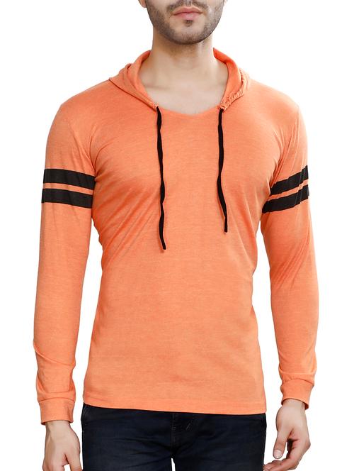 orange solid hooded t-shirt - 16271000 - Very Small Image - 1