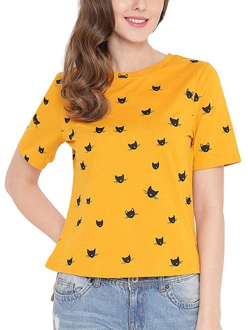 yellow cotton jersey regular tshirt - 16271180 - Very Small Image - 1