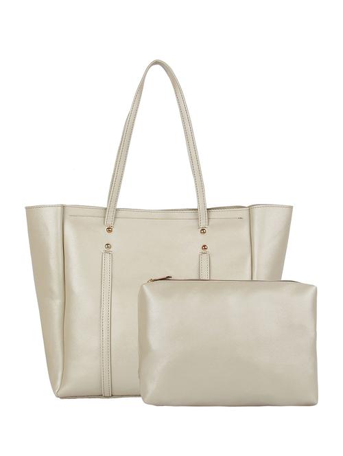gold leatherette (pu) regular handbag combo - 16271920 - Very Small Image - 1