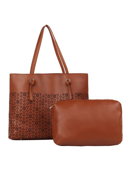 tan leatherette (pu) handbag - 16271926 - Very Small Image - 1