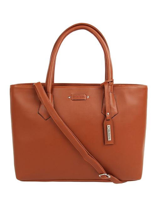 tan leatherette (pu) handbag - 16271980 - Very Small Image - 1