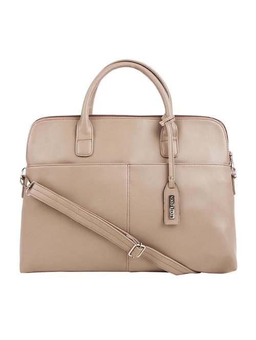 beige leatherette (pu) laptop bag - 16271991 - Very Small Image - 1