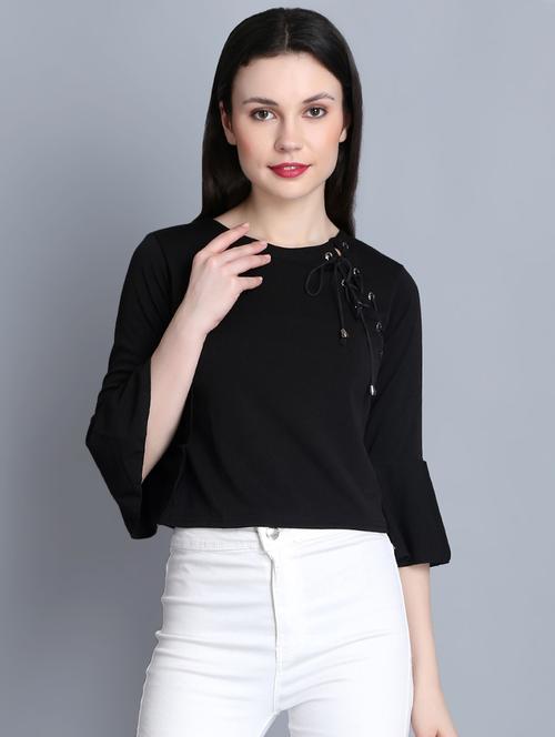 lace up bell sleeves top - 16272145 - Very Small Image - 1
