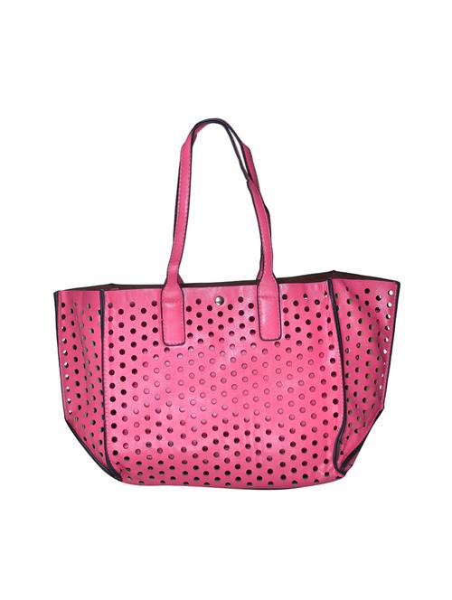 pink leatherette (pu) handbag - 16272169 - Very Small Image - 1