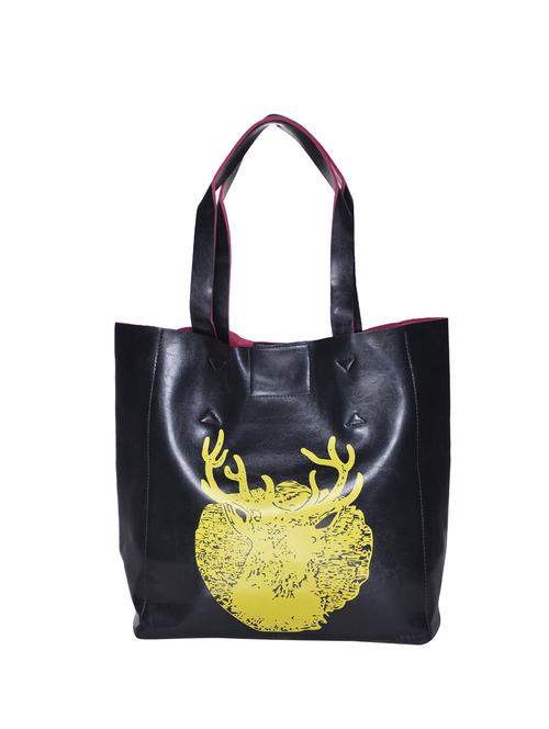 black leatherette (pu) regular handbag - 16272198 - Very Small Image - 1
