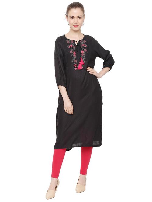 embroidered straight kurta - 16272505 - Very Small Image - 1