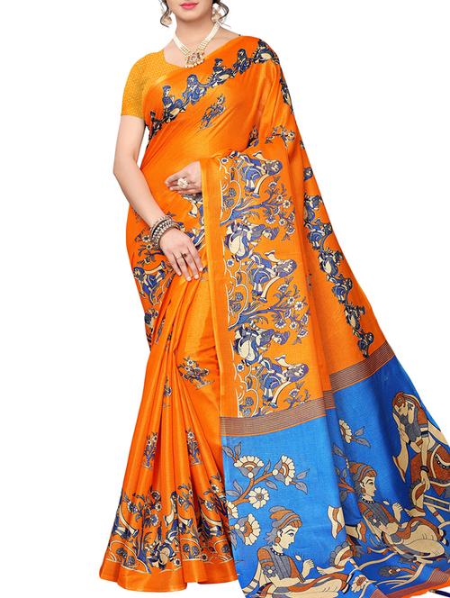 conversational printed saree with blouse - 16272772 - Very Small Image - 1