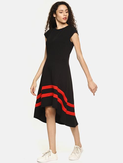 contrast detail high low dress - 16272924 - Very Small Image - 1