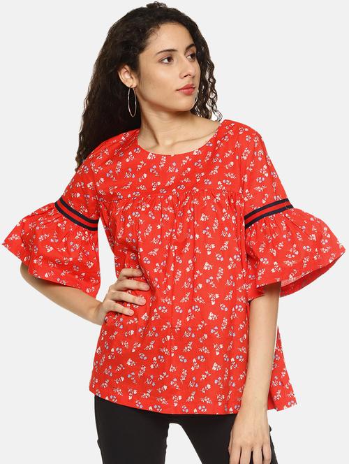 bell sleeves floral top - 16272947 - Very Small Image - 1
