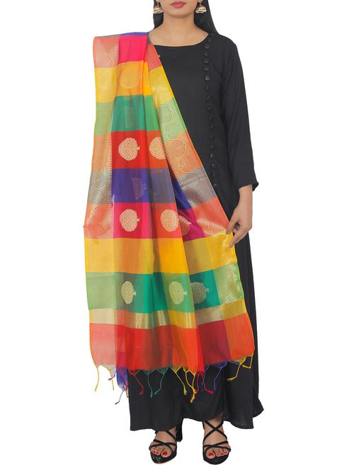 multi colored chanderi dupatta - 16273017 - Very Small Image - 1