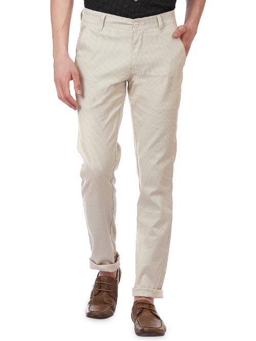 men mid rise self design chinos - 16273061 - Very Small Image - 1