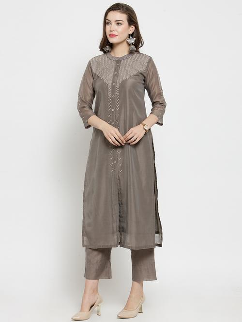 embroidered kurta pant set - 16273265 - Very Small Image - 1