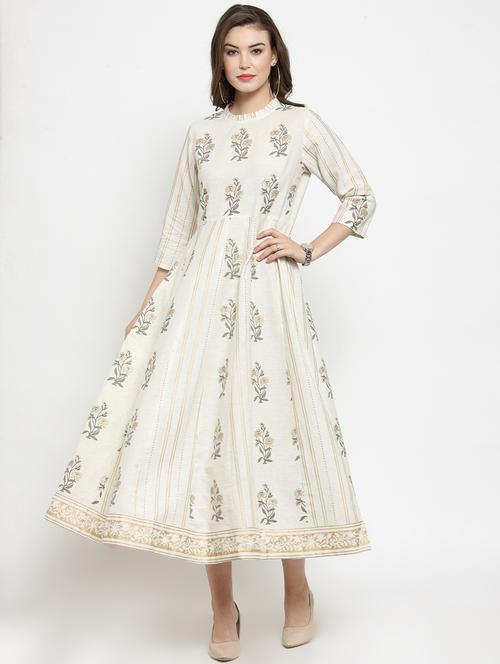 printed fit & flare ethnic dress - 16273270 - Very Small Image - 1