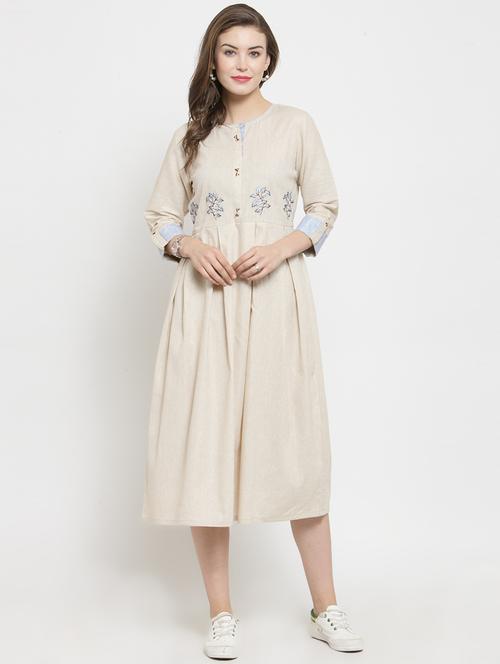 embroidered fit & flare ethnic dress - 16273271 - Very Small Image - 1