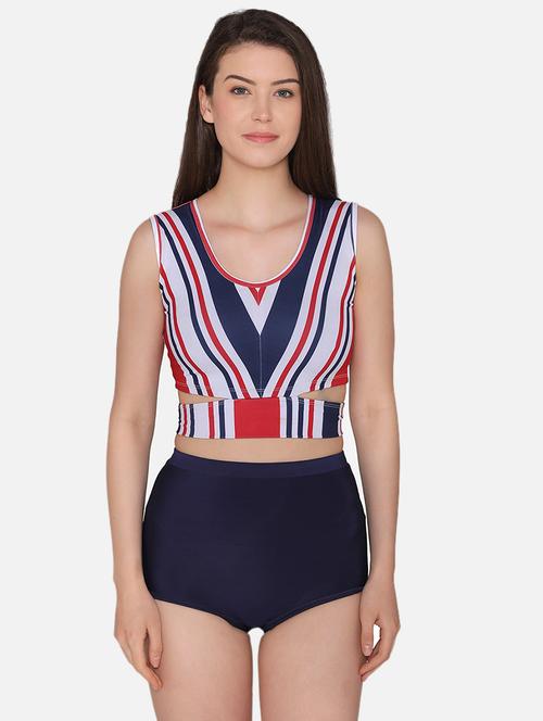cut out detail striped tankini - 16273484 - Very Small Image - 1