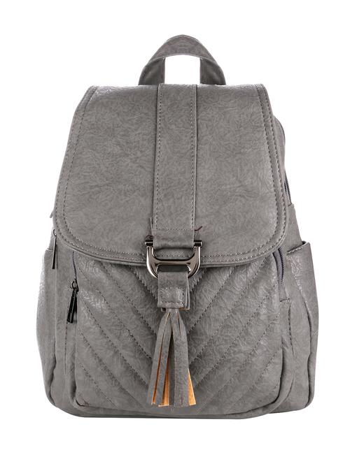 grey leatherette (pu) regular backpack - 16273552 - Very Small Image - 1