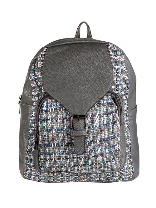 grey leatherette (pu) regular backpack - 16273554 - Very Small Image - 1