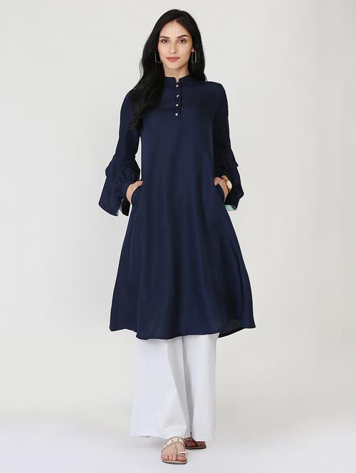 bell sleeves kurta palazzo set - 16273873 - Very Small Image - 1