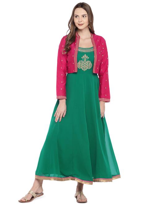 embroidered fit & flare dress with jacket - 16274241 - Very Small Image - 1