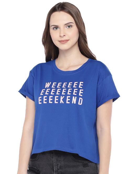 turn up sleeved quirky text tee - 16274274 - Very Small Image - 1
