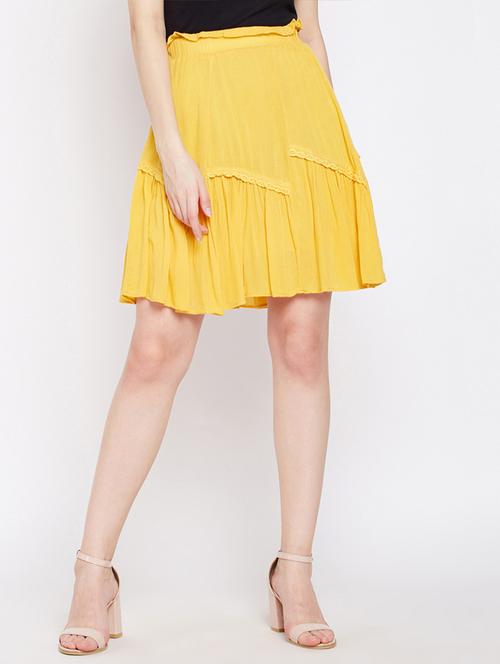 lace trim a-line skirt - 16274546 - Very Small Image - 1