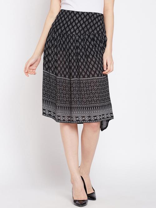 high rise block print a-line skirt - 16274558 - Very Small Image - 1