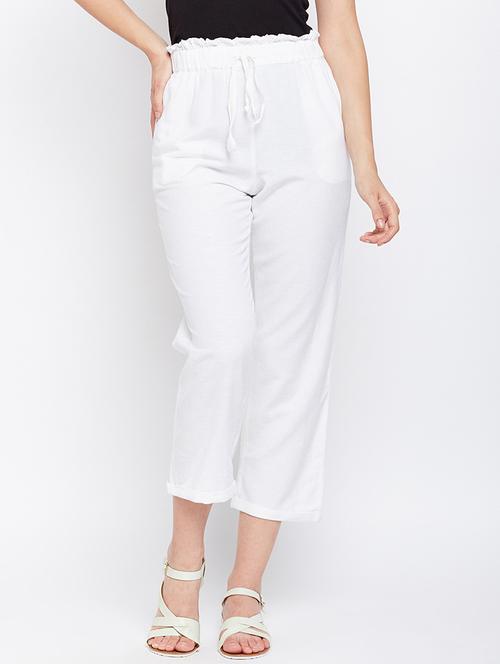 paperbag waist solid trouser - 16274574 - Very Small Image - 1