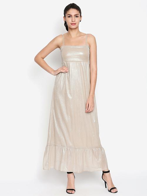 ruffled hem metallic empire line dress - 16274756 - Very Small Image - 1