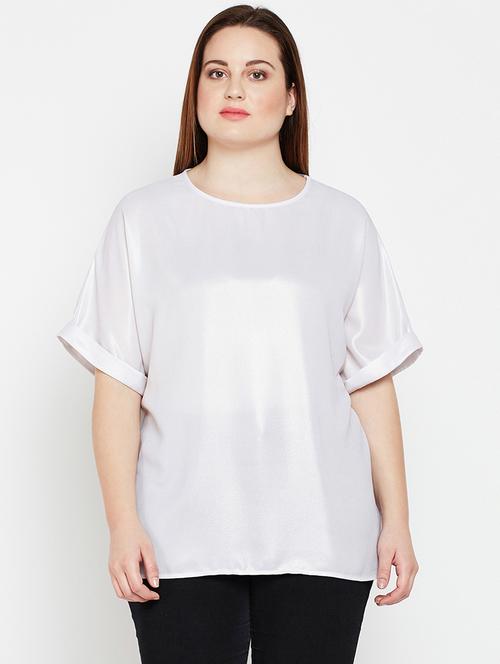 turn up sleeved plus top - 16274849 - Very Small Image - 1