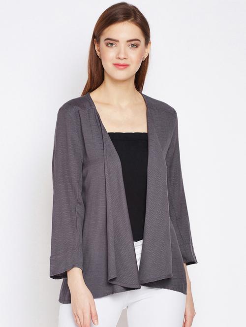 long sleeved solid shrug - 16274915 - Very Small Image - 1