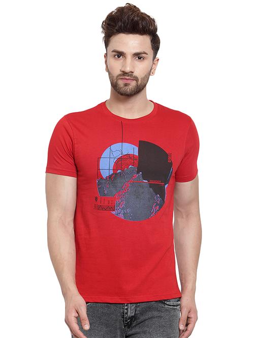 red chest print t-shirt - 16275054 - Very Small Image - 1