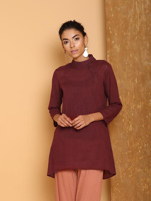 solid high-low kurti - 16275118 - Very Small Image - 1