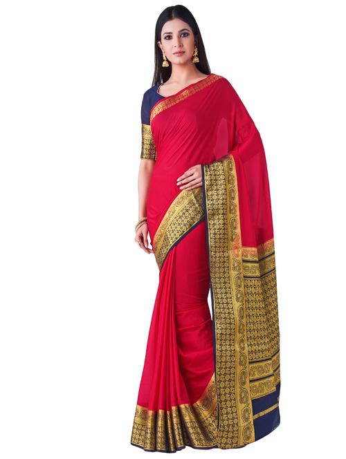 contrast mysore silk saree - 16275527 - Very Small Image - 1