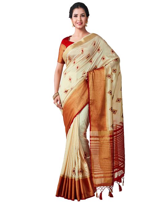 contrast kanjivaram saree - 16275595 - Very Small Image - 1