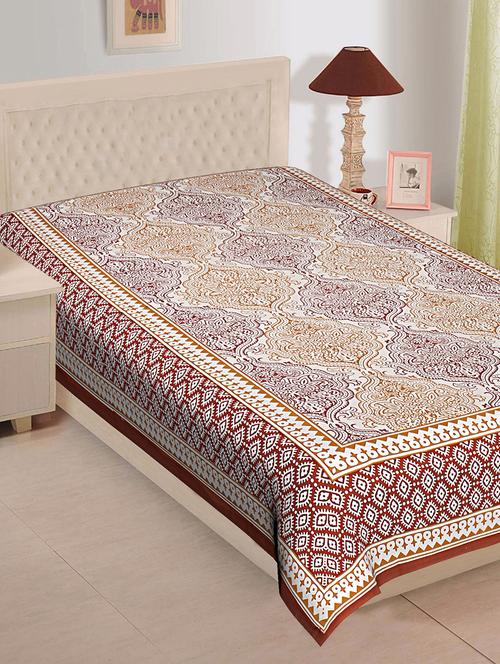 ethnic print cotton single bed sheet - 16275689 - Very Small Image - 1