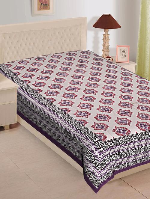 ethnic print cotton single bed sheet - 16275702 - Very Small Image - 1